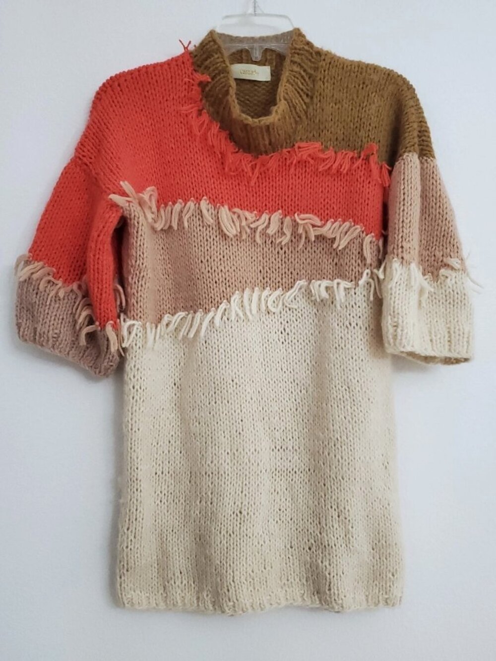 Veroalfie by Anthropologie Marlene Fringed Tunic Sweater Mohair/Wool Blend Small - Picture 2 of 14